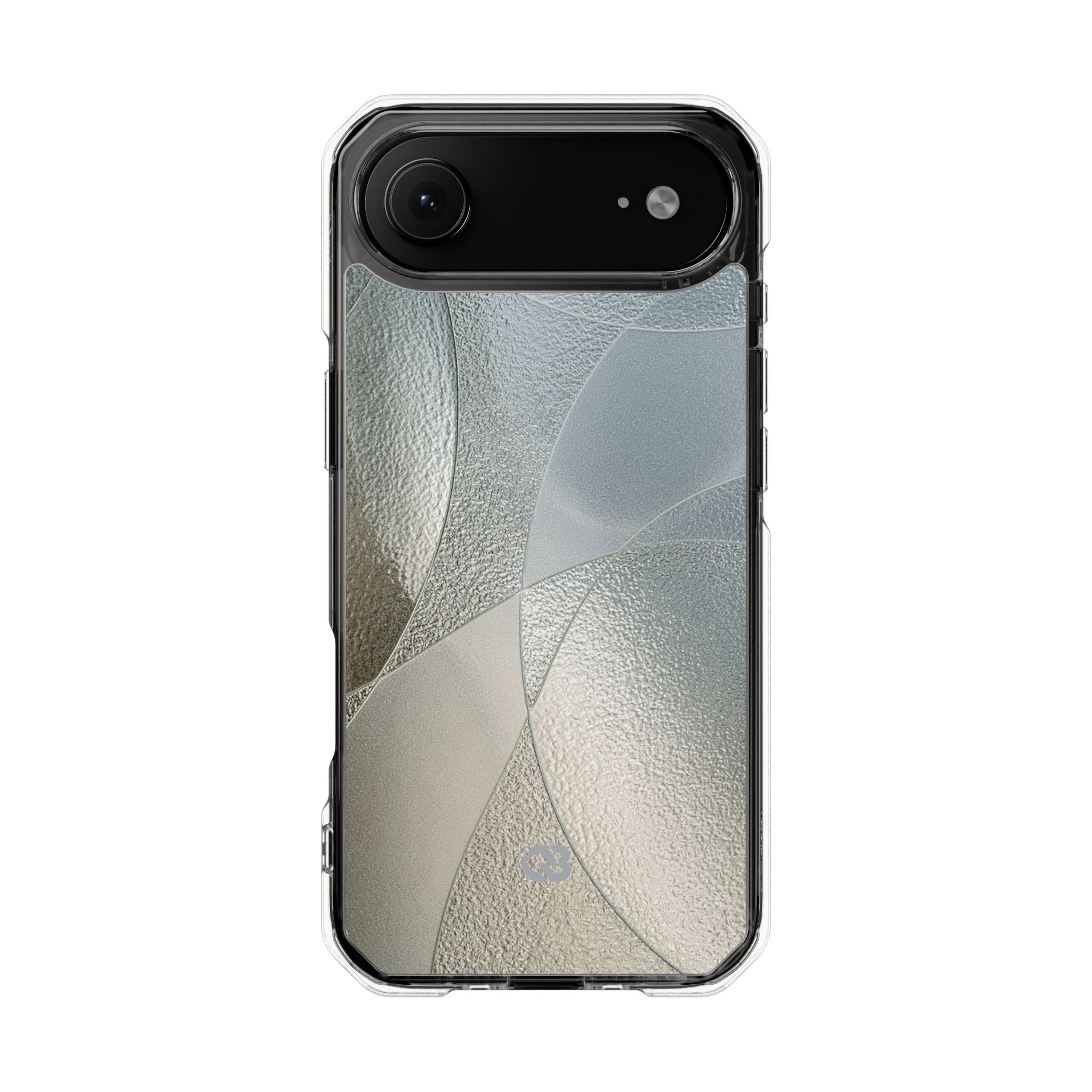 Silver Impact MagSafe Phone Case for iPhone - Frosted Silver Mosaic