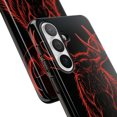 Crimson Horizon Moose · Tough Phone Case for Samsung · Black