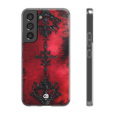 Crimson Gothic Filigree · Soft Phone Case for Samsung