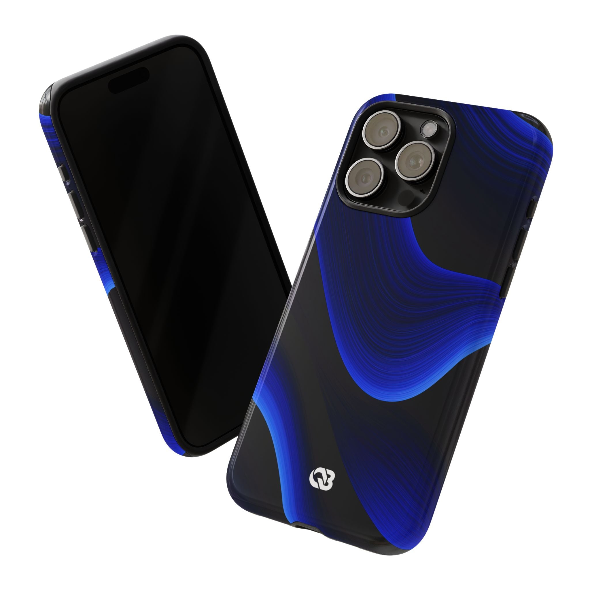 Blue Tough Phone Case for iPhone - Electric Cobalt Flow