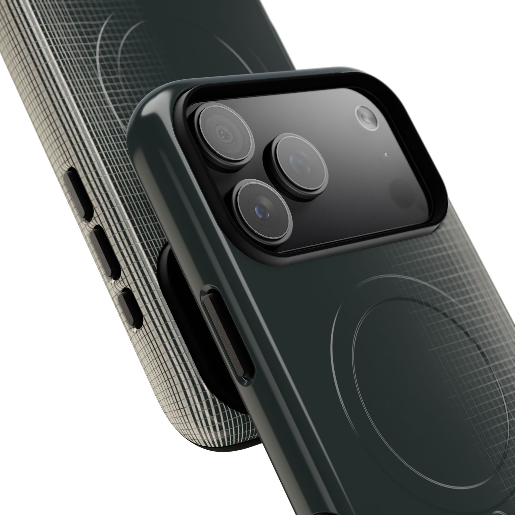 Grey Tough 2.0 Magsafe Phone Case for iPhone - Charcoal Tech Grid
