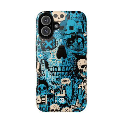 Electric Skull Graffiti · Tough 2.0 Magnetic Phone Case for iPhone · Blue