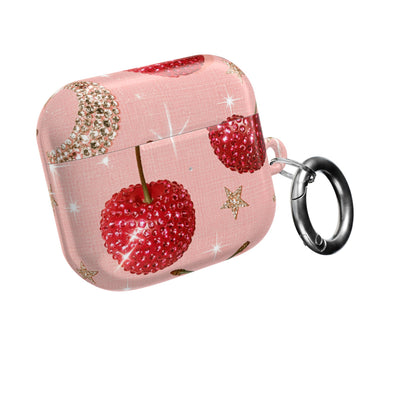 Bedazzled Ruby Cherries · Hard Case for AirPods & AirPods Pro · Pink