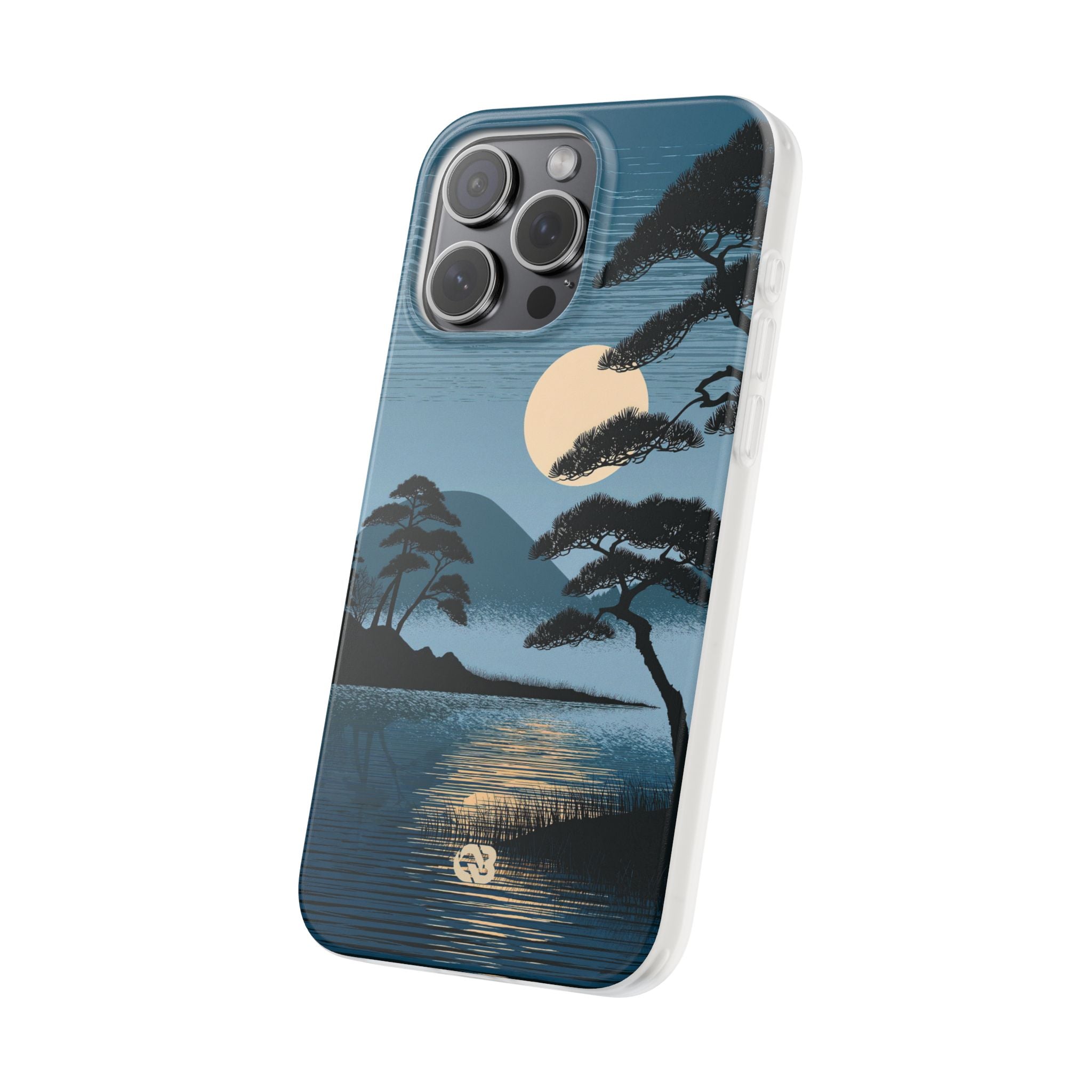 Blue Lite Phone Case for iPhone - Midnight Kyoto Pine