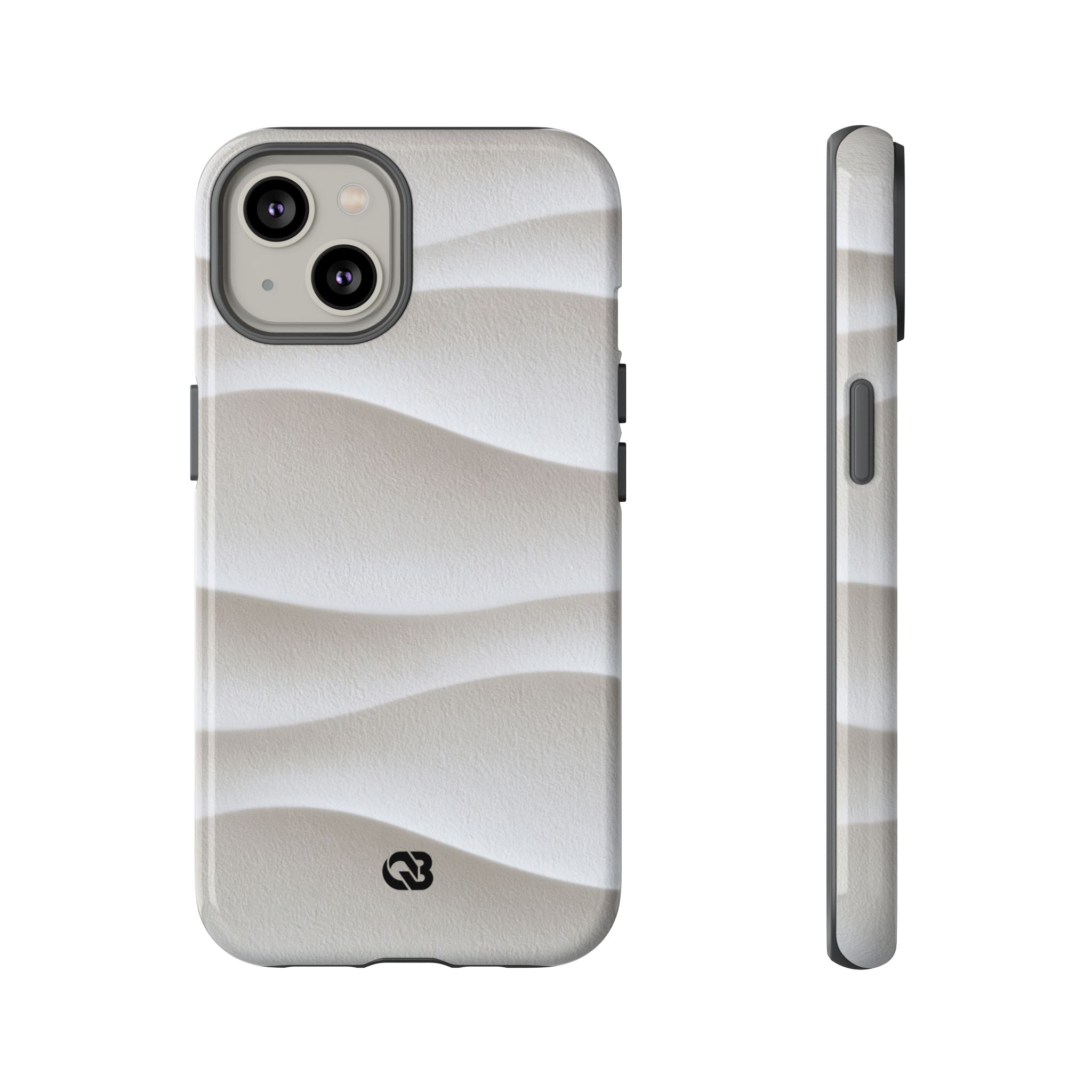 White Tough Phone Case for iPhone - Arctic Flow Ridges