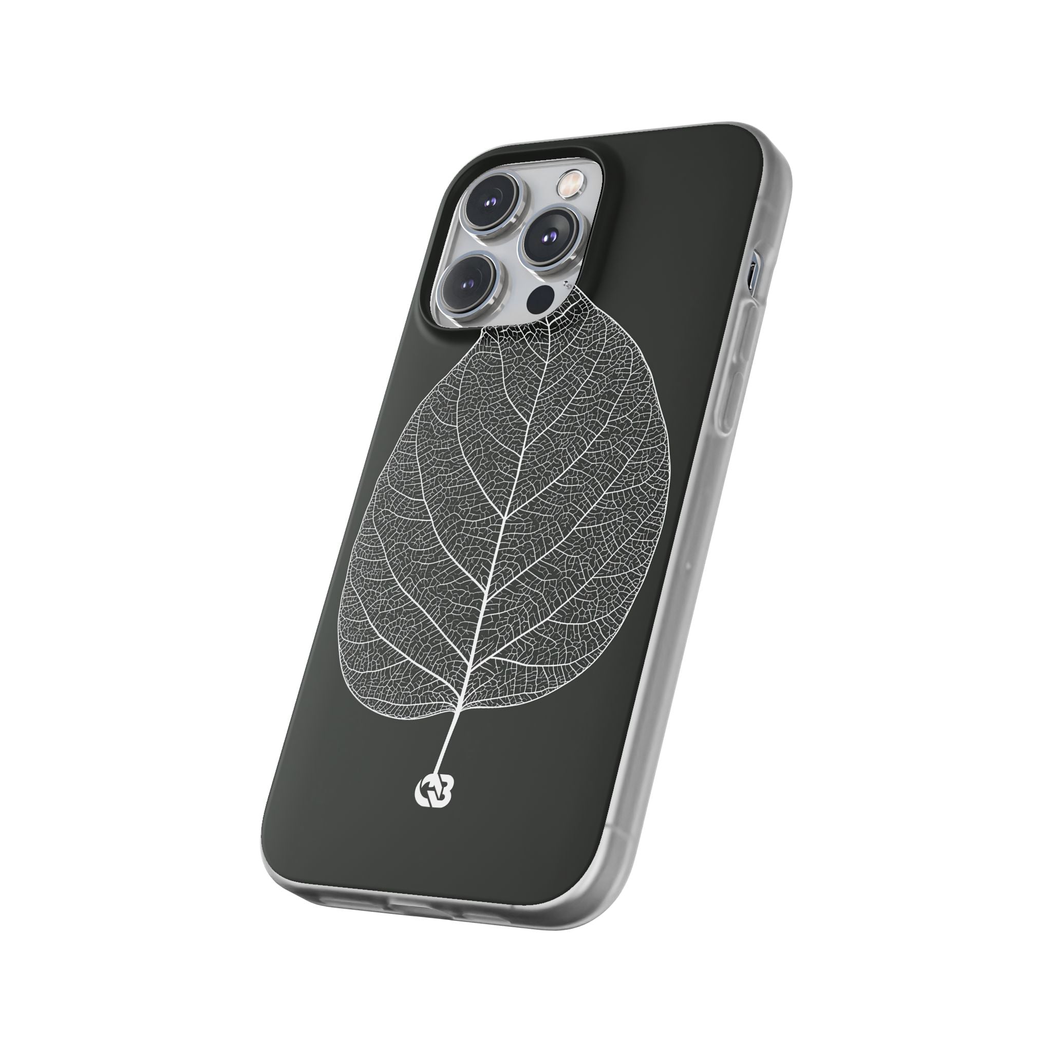 Black Lite Phone Case for iPhone - Bleached Leaf Lattice