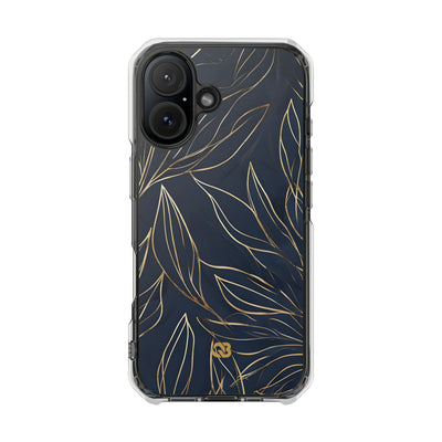 Gilded Navy Foliage · Impact Coque de téléphone pour iPhone · Magsafe