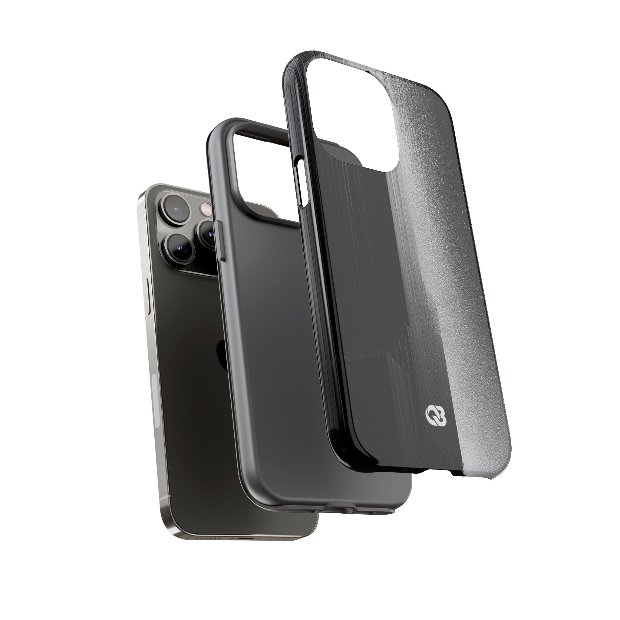 Black Tough Phone Case for iPhone - Brutalist Pixel Monolith