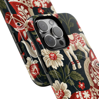 Nordic Dala Meadow · Tough 2.0 Magnetic Phone Case for iPhone · Red