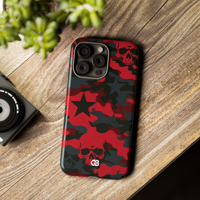 Crimson Skull Camo · Tough Phone Case for iPhone · Red