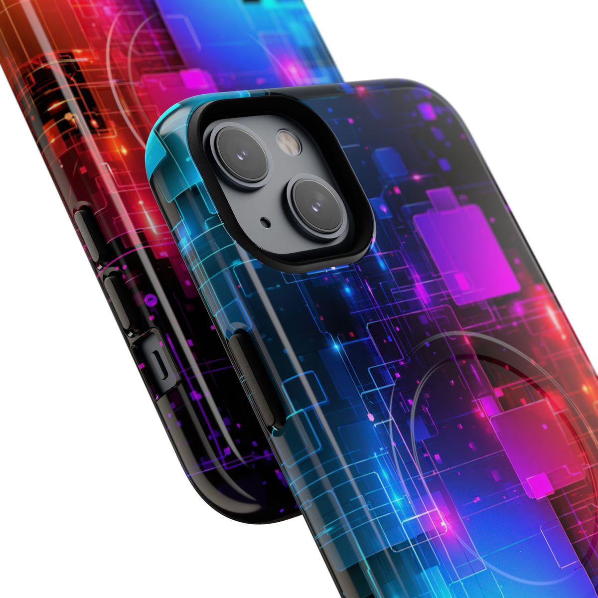 Spectral Circuit Grid · Tough 2.0 Magnetic Phone Case for iPhone · Black