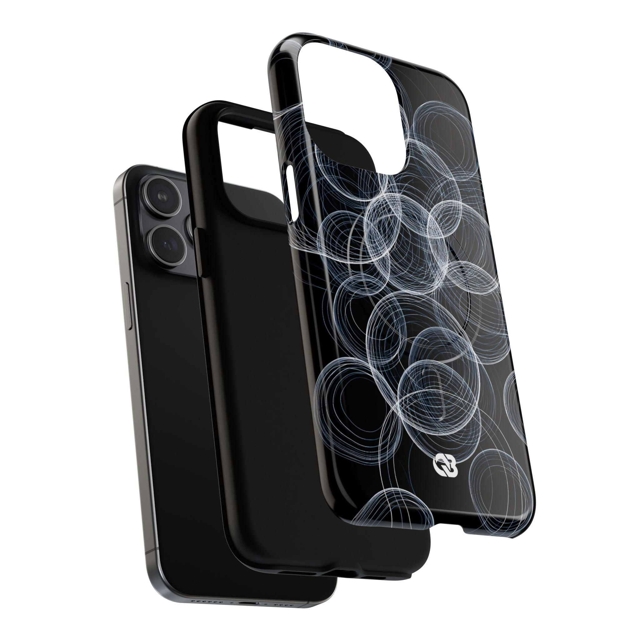 Black Tough 2.0 Magsafe Phone Case for iPhone - Frosted Ring Matrix