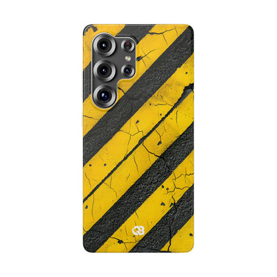 Cracked Hazard Stripes · Soft Handyhülle für Samsung