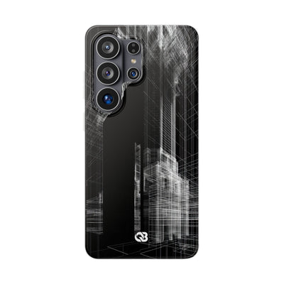 Black Lite Phone Case for Samsung - Ghost Urban Wireframe