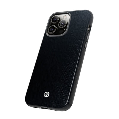 Black Tough Phone Case for iPhone - Midnight Brushed Grain