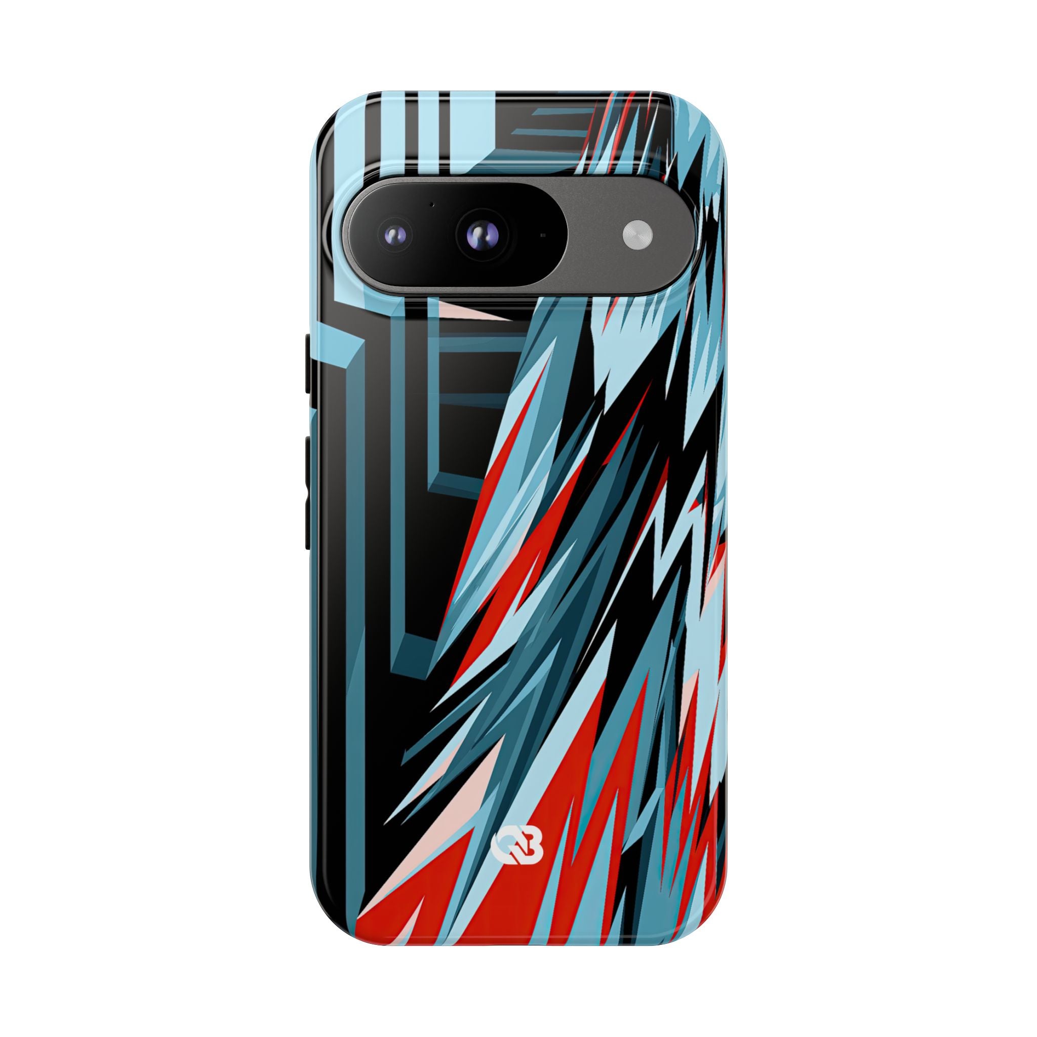 Blue Tough Phone Case for Google Pixel - Glitch Peak Cyan