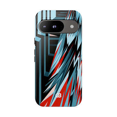Blue Tough Phone Case for Google Pixel - Glitch Peak Cyan