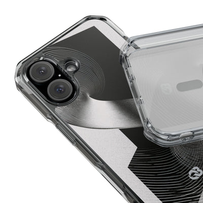 Grey Impact MagSafe Phone Case for iPhone - Obsidian Moiré Wave