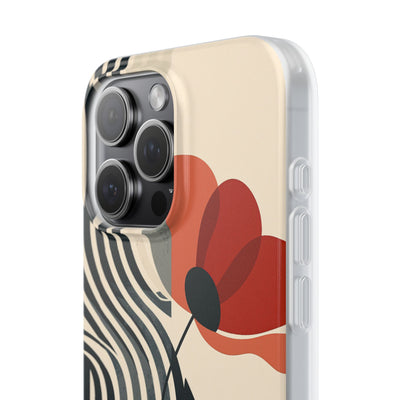 Beige Lite Phone Case for iPhone - Crimson Line Bloom