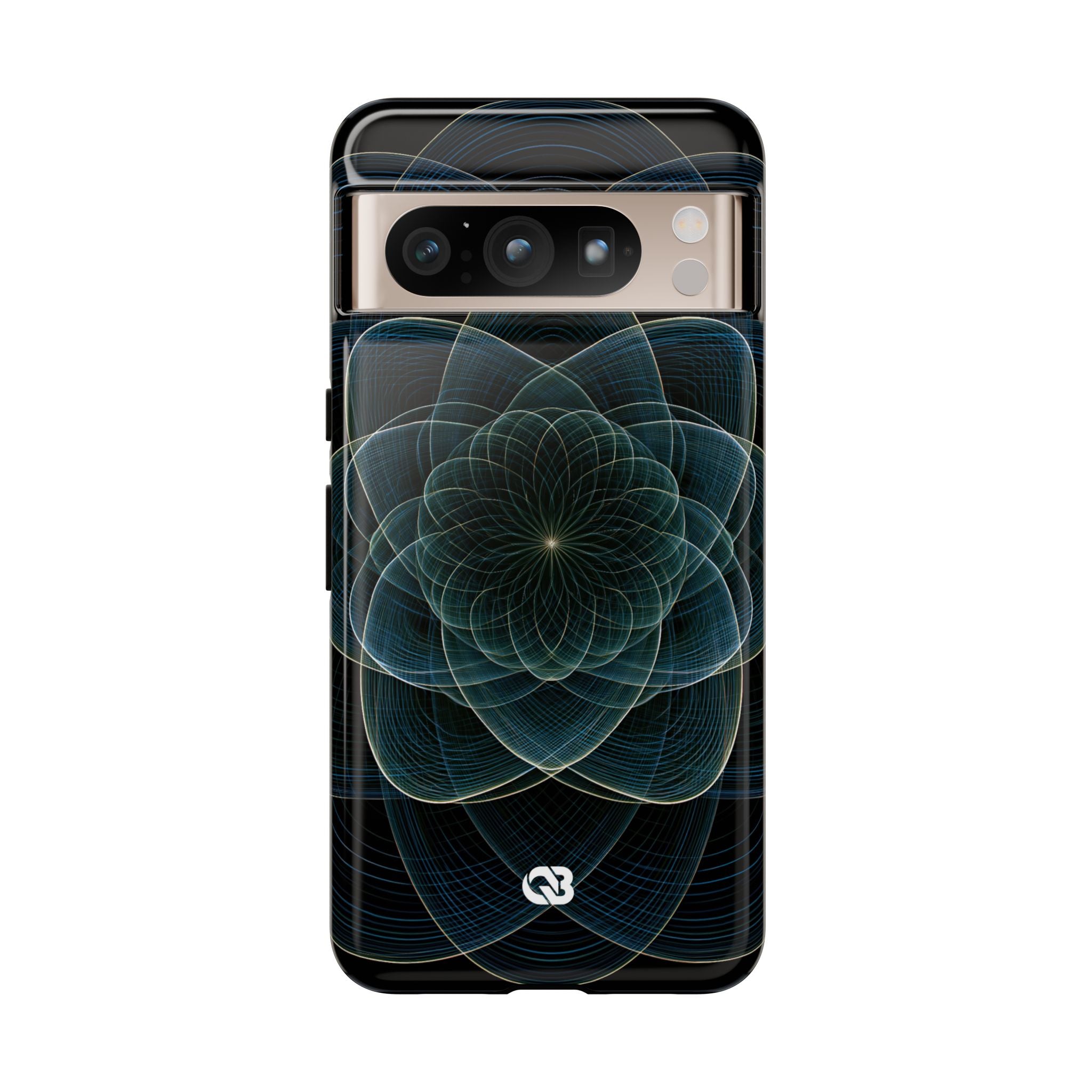 Blue Tough Phone Case for Google Pixel - Celestial Wireframe Bloom