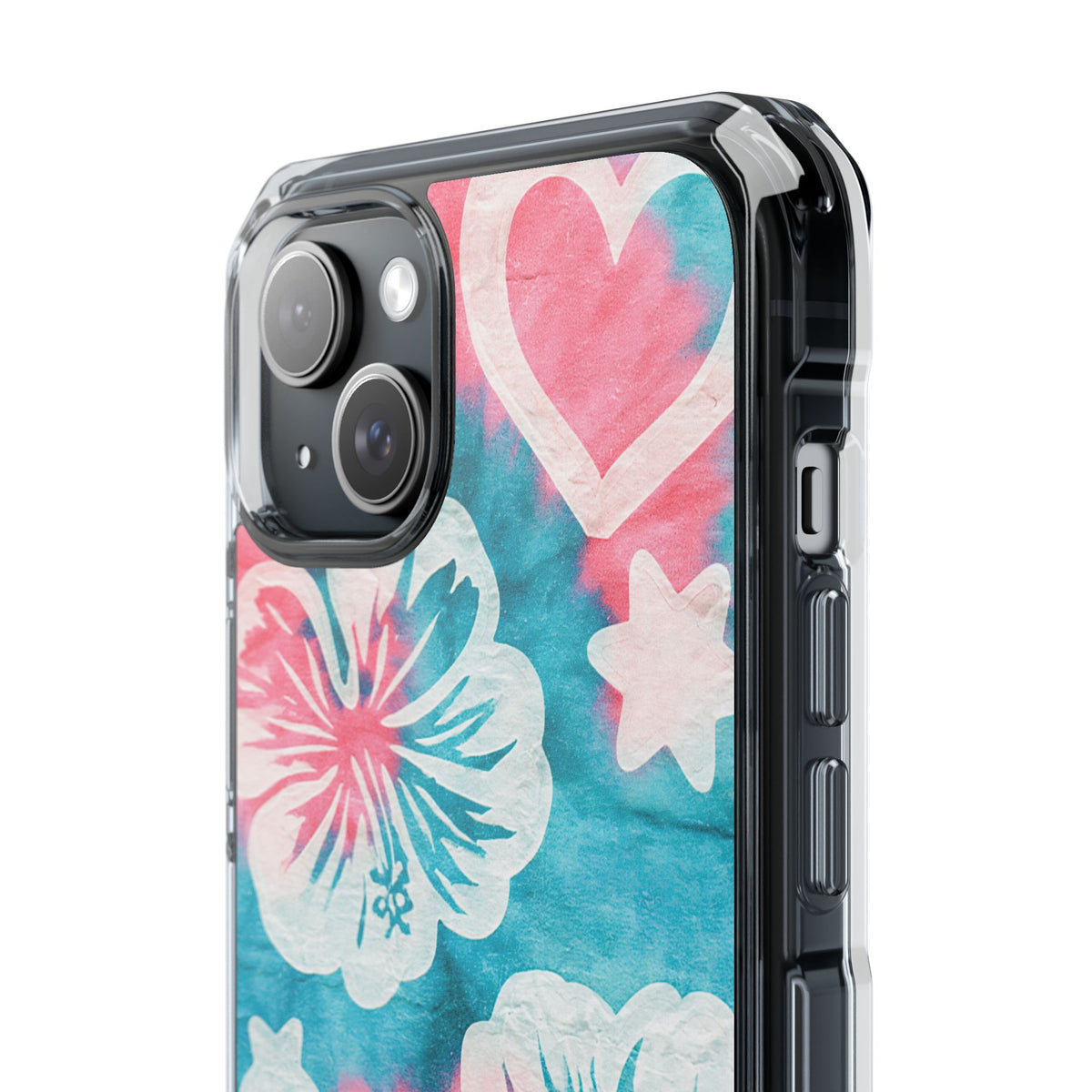 Tropical Hibiscus Bloom · Clear Impact Magnetic Phone Case for iPhone · Teal
