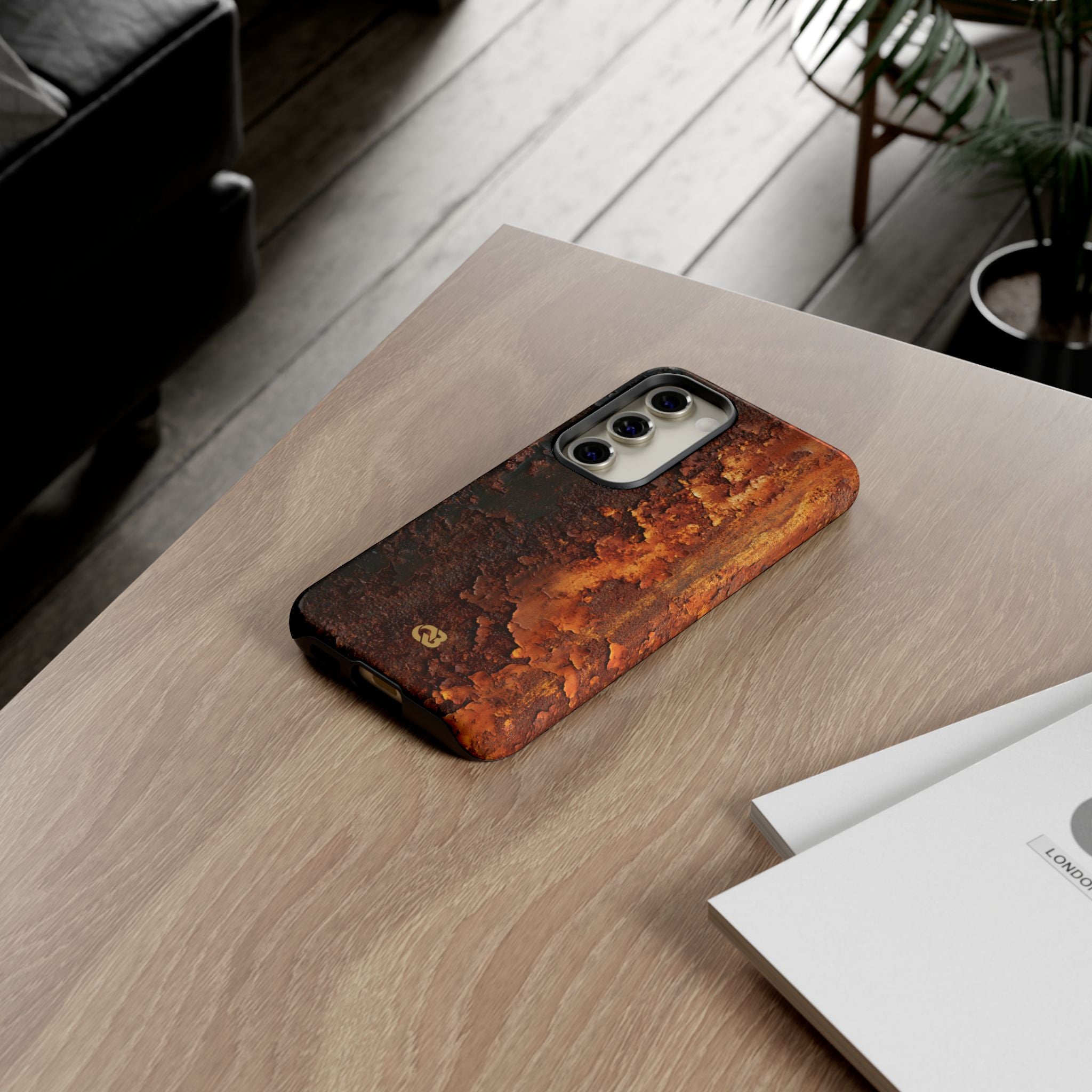 Orange Tough Phone Case for Samsung - Oxidized Iron Crust