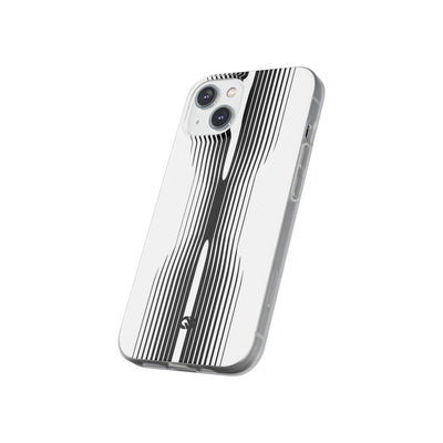 White Lite Phone Case for iPhone - Kinetic Mono Distortion