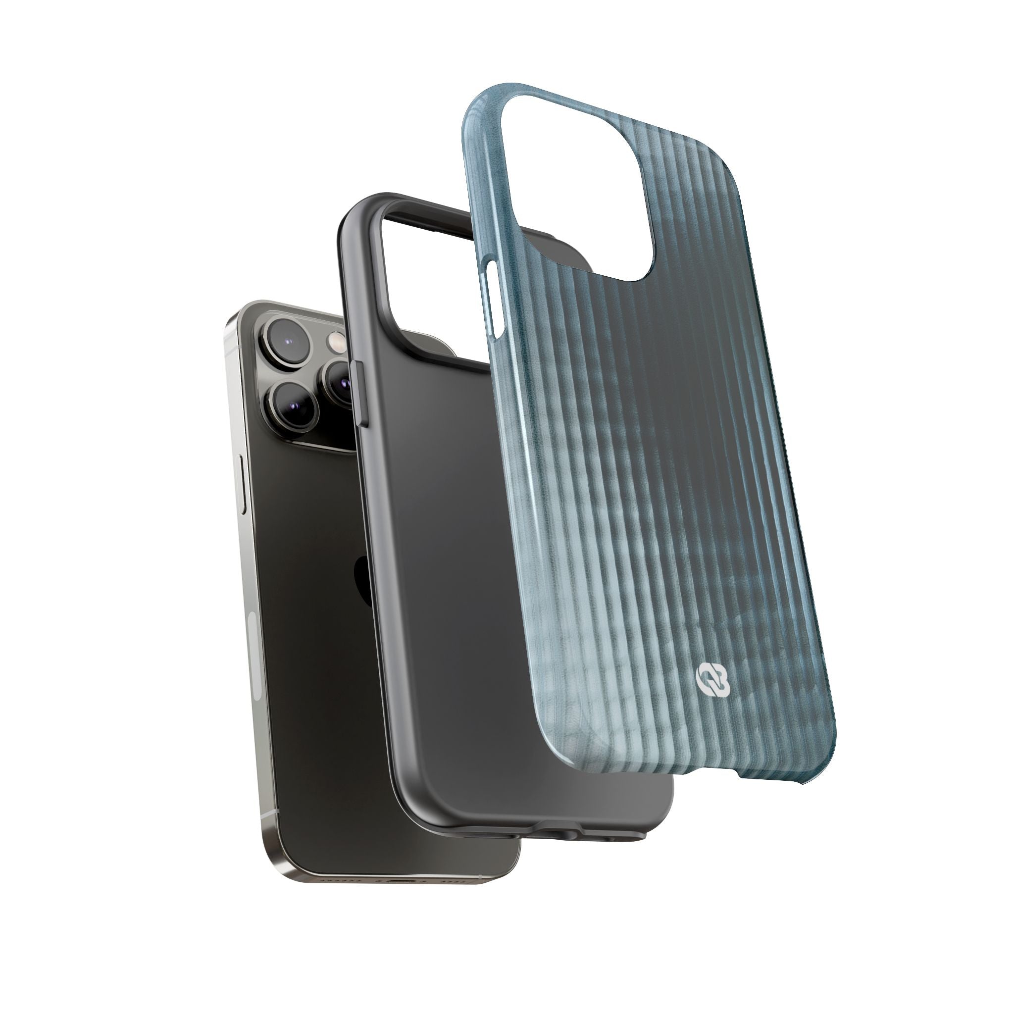 Blue Tough Phone Case for iPhone - Glacial Reeded Glass