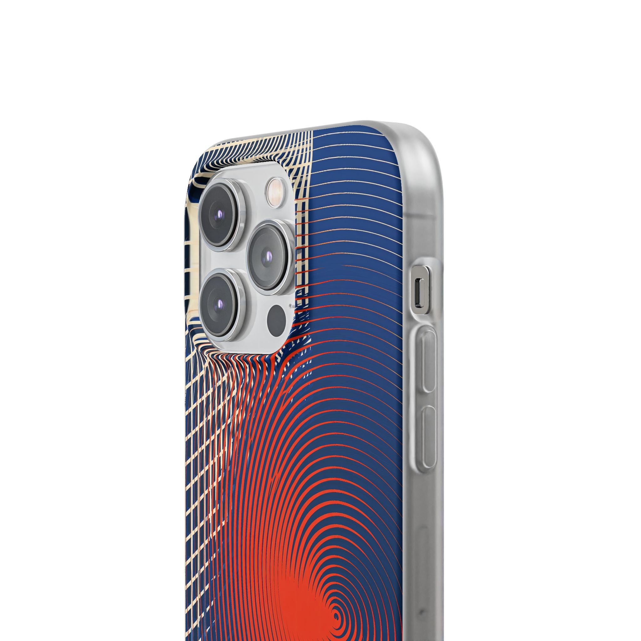 Blue Lite Phone Case for iPhone - Orange Orbit Grid