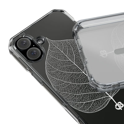 Black Impact MagSafe Phone Case for iPhone - Bleached Leaf Lattice