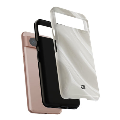 White Tough Phone Case for Google Pixel - Polished Ivory Wave