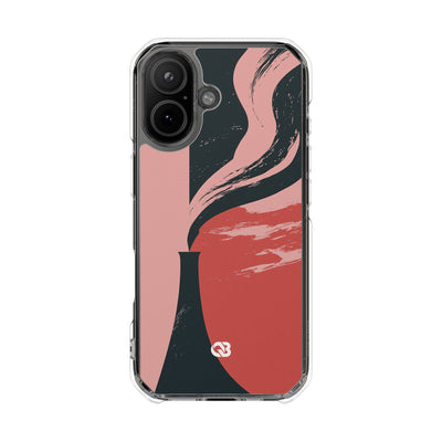 Pink Impact MagSafe Phone Case for iPhone - Cinder Rose Plume