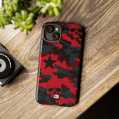 Crimson Skull Camo · Tough Phone Case for iPhone · Red