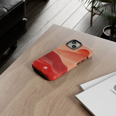 Red Tough Phone Case for iPhone - Crimson Ridge Lines