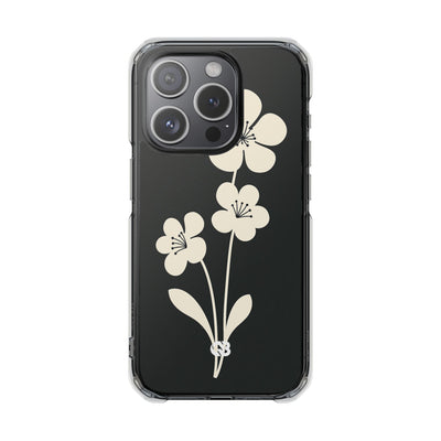 Black Impact MagSafe Phone Case for iPhone - Obsidian Cream Bloom