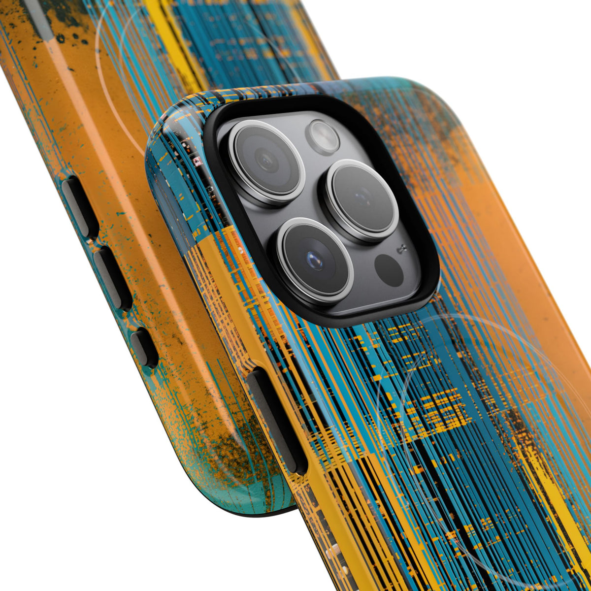 Cyber Glitch Stream · Tough 2.0 Magnetic Phone Case for iPhone · Teal