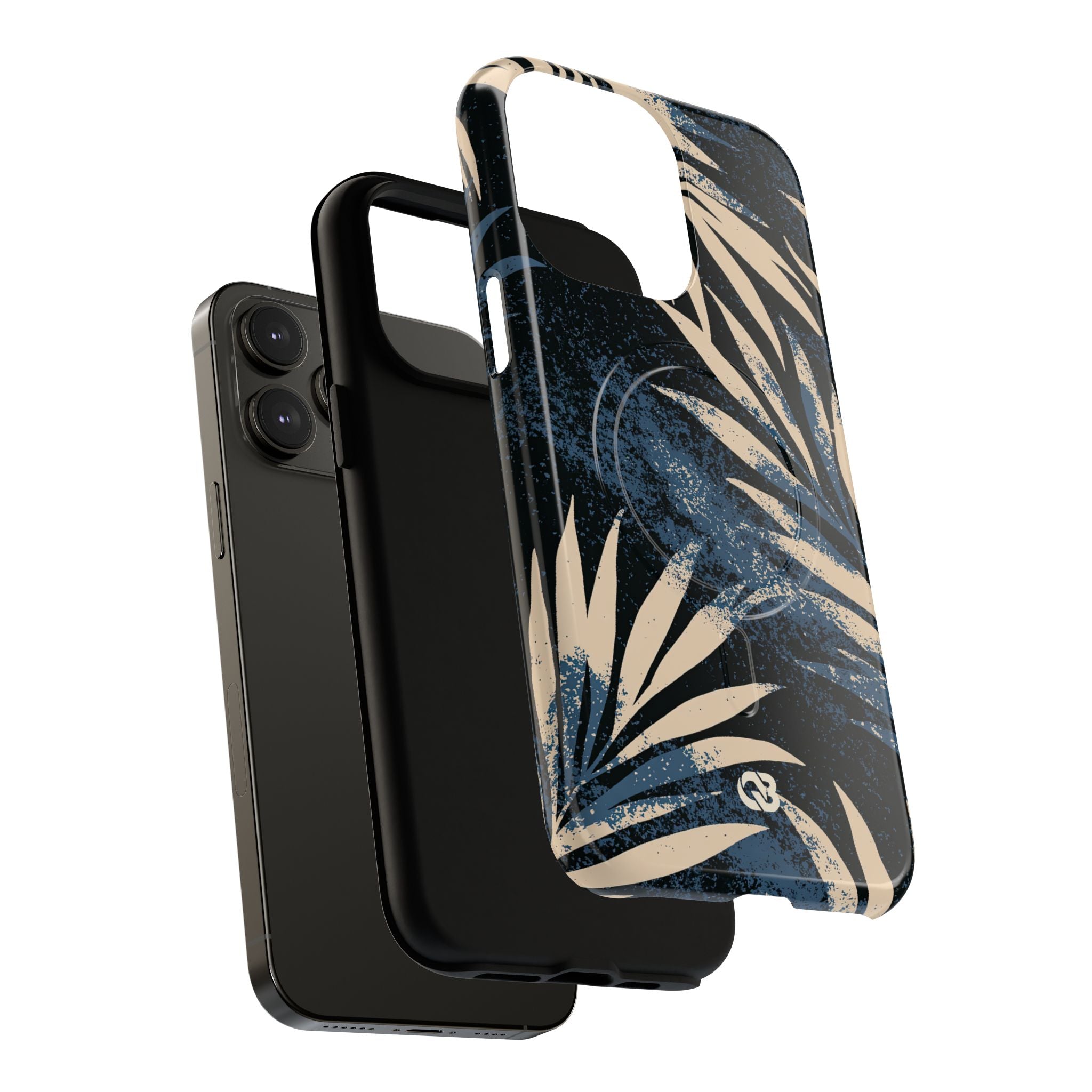 Blue Tough 2.0 Magsafe Phone Case for iPhone - Indigo Sandstone Palm