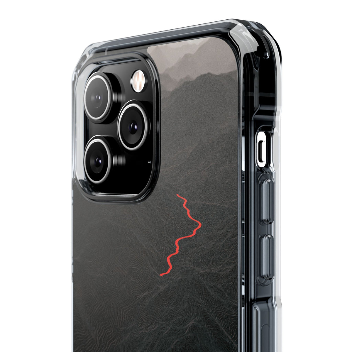 Crimson Ridge Pass · Clear Impact Magnetic Phone Case for iPhone ·  Black