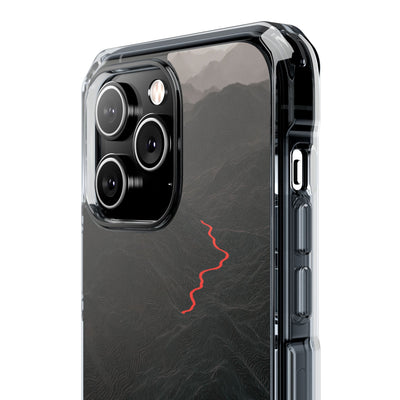 Crimson Ridge Pass · Clear Impact Magnetic Phone Case for iPhone ·  Black