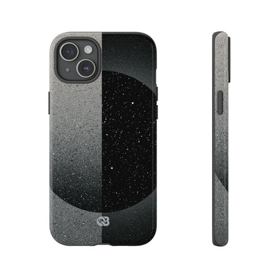 Black Tough Phone Case for iPhone - Lunar Static Orbit