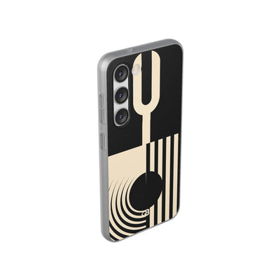 Black Lite Phone Case for Samsung - Ivory Signal Grid