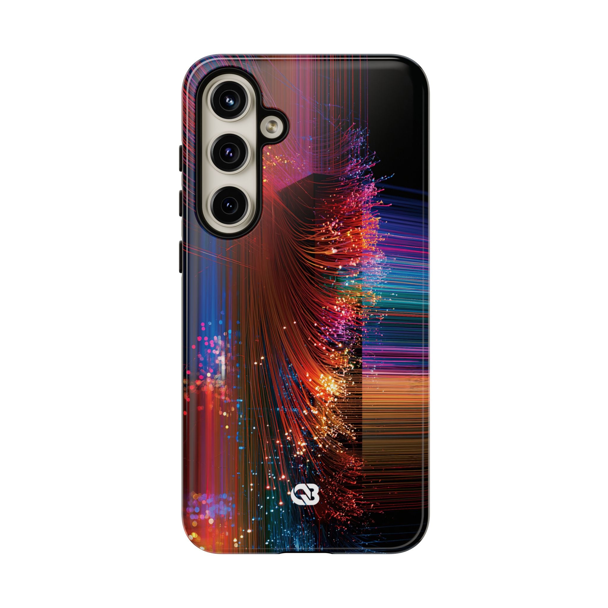 Black Tough Phone Case for Samsung - Cyber Optic Streak
