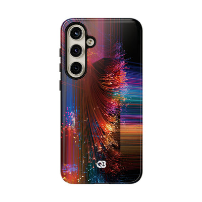 Black Tough Phone Case for Samsung - Cyber Optic Streak