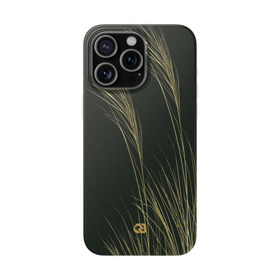 Green Lite Phone Case for iPhone - Midnight Gilded Grass