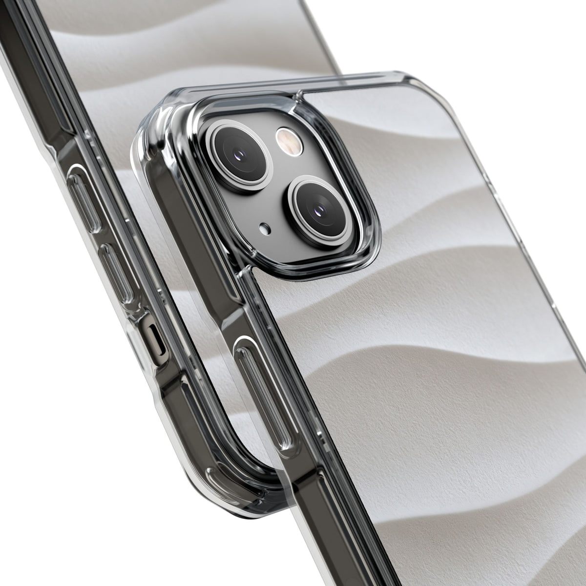 Sculpted Dune Relief · Clear Impact Magnetic Phone Case for iPhone ·  White