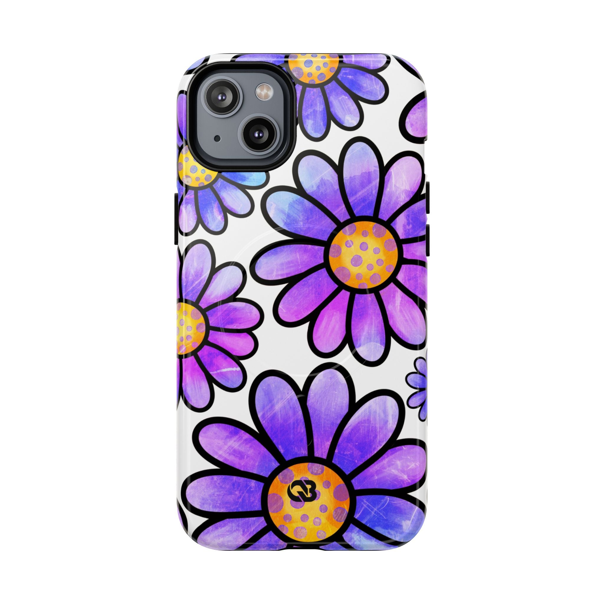 Violet Grunge Bloom · Tough+ Handyhülle für iPhone · Magsafe