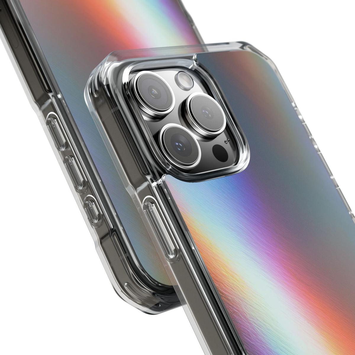 Prismatic Ray · Clear Impact Magnetic Phone Case for iPhone · Blue