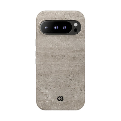 Grey Tough Phone Case for Google Pixel - Brutalist Stone Grit