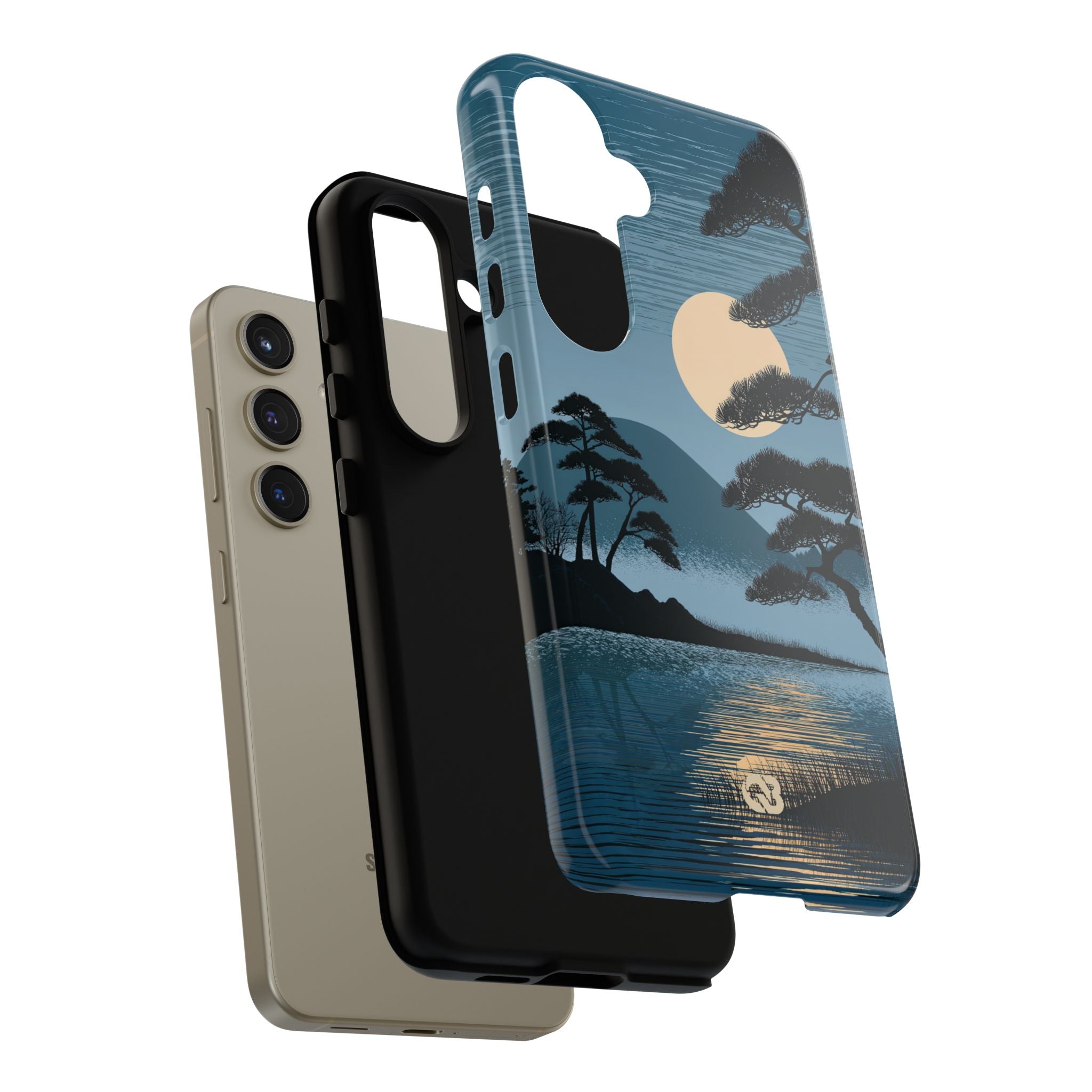 Blue Tough Phone Case for Samsung - Midnight Kyoto Pine