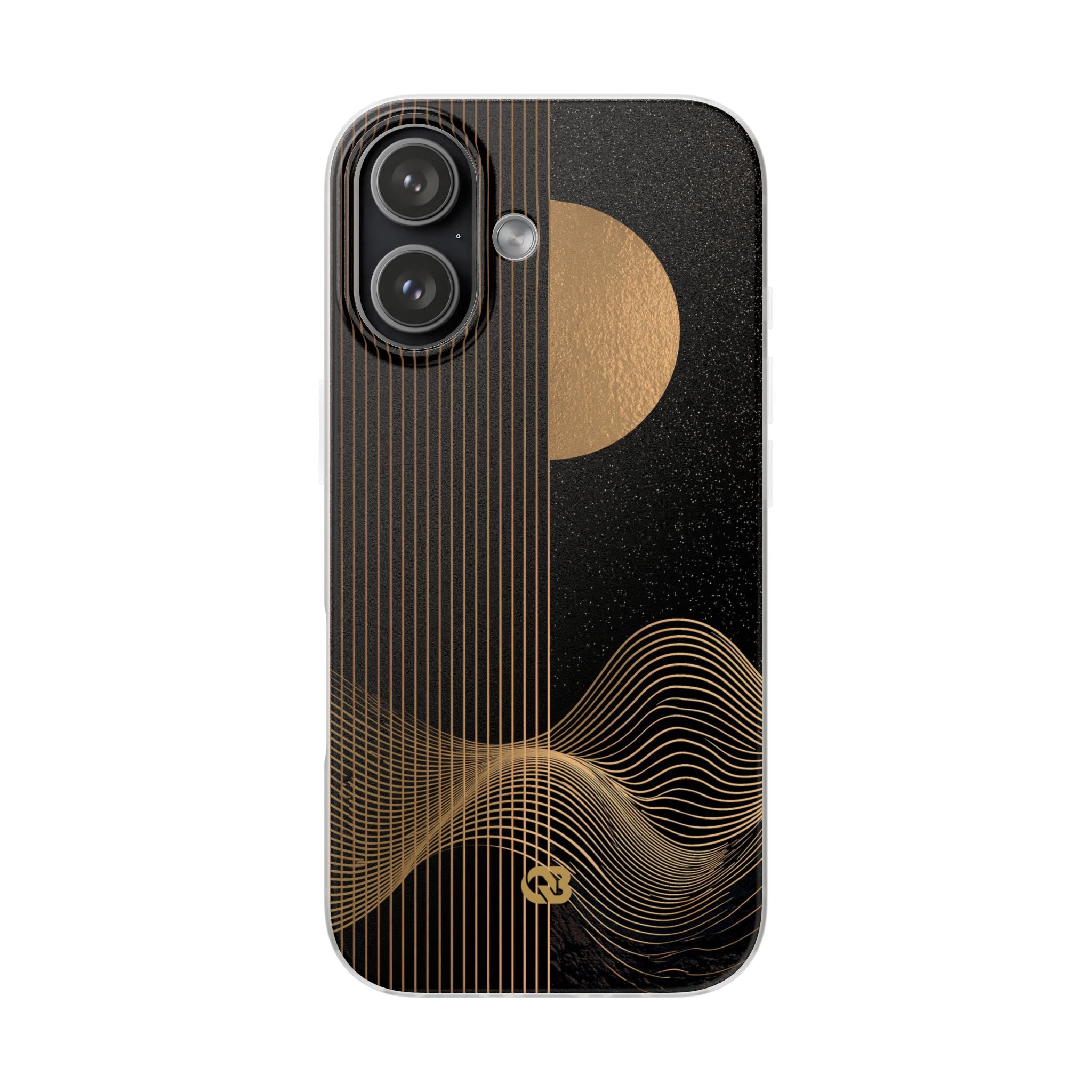 Gold Lite Phone Case for iPhone - Gilded Obsidian Dunes